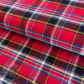 Katoenen stof FLANEL YARN DYED BRUSHED CHECK design E