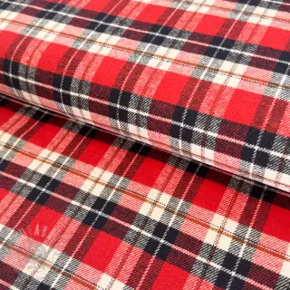 Katoenen stof FLANEL YARN DYED BRUSHED CHECK design I