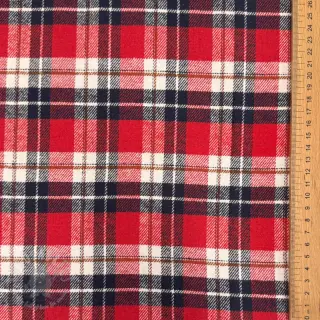 Katoenen stof FLANEL YARN DYED BRUSHED CHECK design I