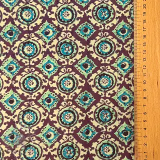 Fluweel VELVET QUILT Flowers abstract petrol