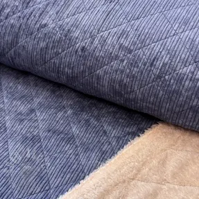 Ribfluweel QUILT navy