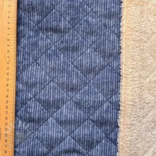 Ribfluweel QUILT navy