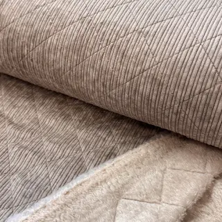 Ribfluweel QUILT champagne