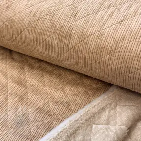 Ribfluweel QUILT taupe