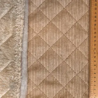 Ribfluweel QUILT taupe