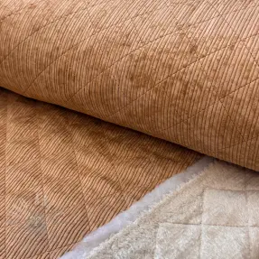 Ribfluweel QUILT light brown