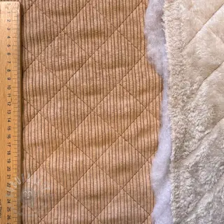 Ribfluweel QUILT light brown