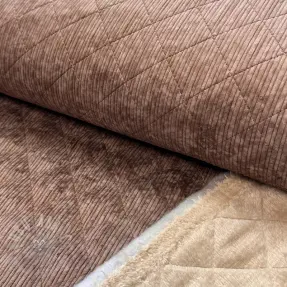 Ribfluweel QUILT brown