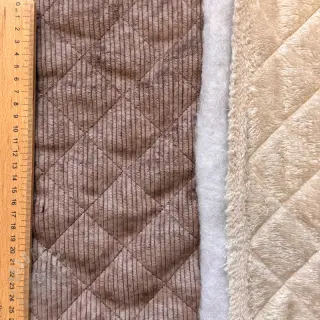 Ribfluweel QUILT brown