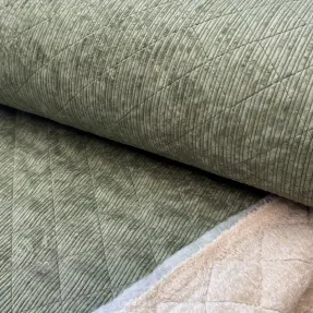 Ribfluweel QUILT khaki