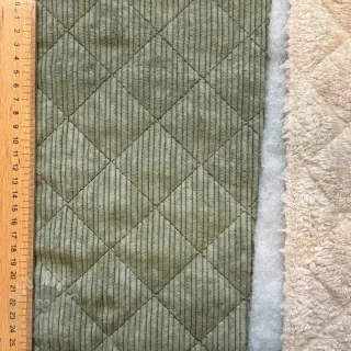 Ribfluweel QUILT khaki