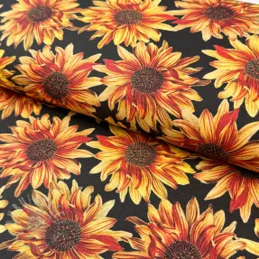 Decoratiestof premium Golden bloom night digital print