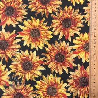 Decoratiestof premium Golden bloom night digital print