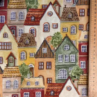 Decoratiestof premium Rustic village house digital print