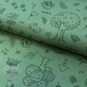 Decoratiestof premium Wander woods doodle
