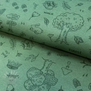 Decoratiestof premium Wander woods doodle
