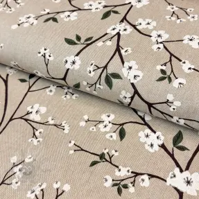 Decoratiestof Linenlook Pure blossom branch