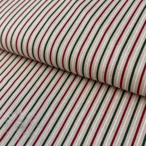 Decoratiestof Linenlook Little Xmas stripe
