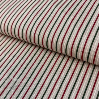 Decoratiestof Linenlook Little Xmas stripe