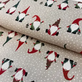 Decoratiestof Linenlook Jolly tomte