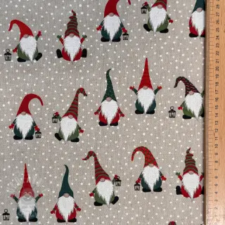 Decoratiestof Linenlook Jolly tomte