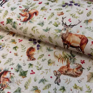 Decoratiestof Linenlook Animal forest dream digital print