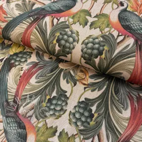 Decoratiestof Linenlook Leafy paradise bird digital print