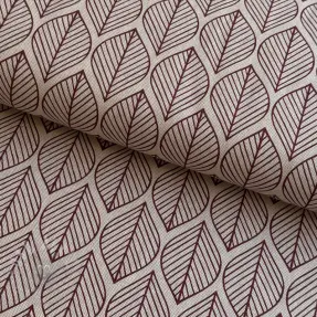 Decoratiestof Linenlook Leaf line minimalist wine