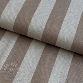 Decoratiestof Linenlook Joyful basic stripe taupe