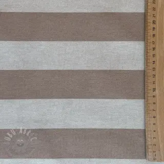 Decoratiestof Linenlook Joyful basic stripe taupe