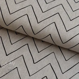 Decoratiestof Linenlook Freehand zigzag lines