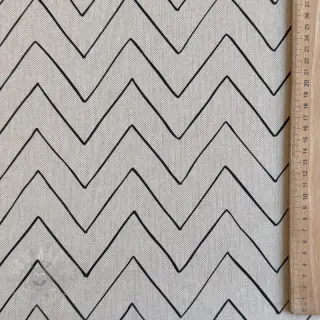 Decoratiestof Linenlook Freehand zigzag lines