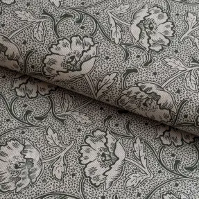 Decoratiestof Linenlook Bloomy art craft army