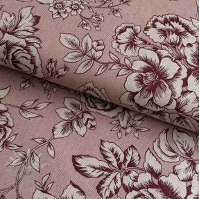 Decoratiestof Linenlook Elegant rose bloom wine
