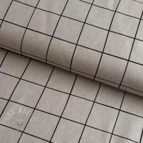 Decoratiestof Linenlook Freehand grid lines