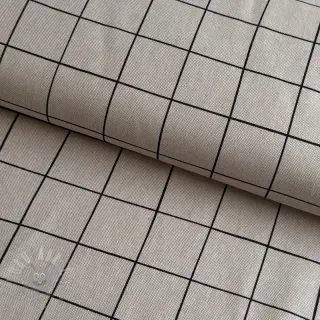 Decoratiestof Linenlook Freehand grid lines
