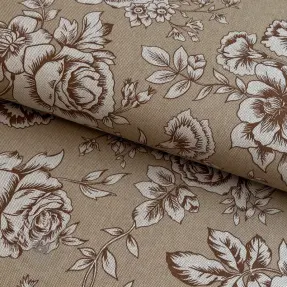 Decoratiestof Linenlook Elegant rose bloom yellow