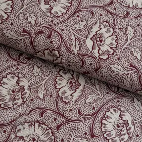 Decoratiestof Linenlook Bloomy art craft wine