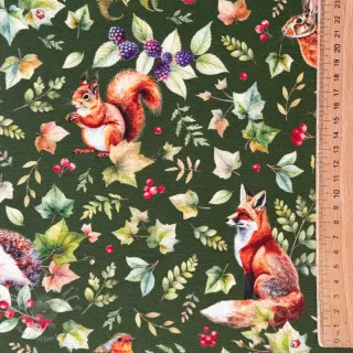 Decoratiestof premium Animal forest dream army digital print