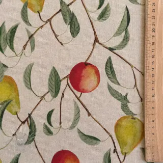 Decoratiestof Linenlook Apple pear branch digital print