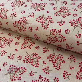 Decoratiestof Linenlook Winter berry bloom