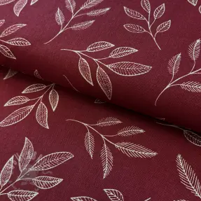 Decoratiestof Linenlook Elegant leaf branch wine
