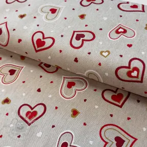 Decoratiestof Linenlook Sweet heart joy
