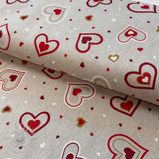 Decoratiestof Linenlook Sweet heart joy
