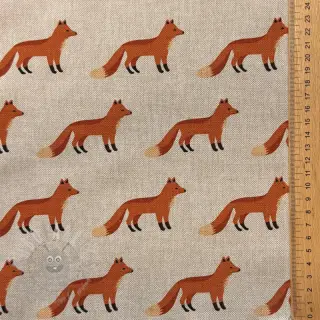 Decoratiestof Linenlook Fox parade line
