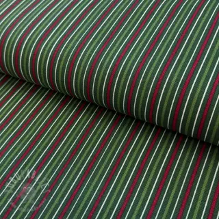 Decoratiestof premium Line Xmas stripe army