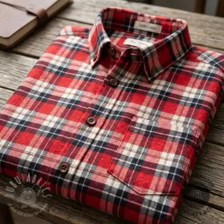 Katoenen stof FLANEL YARN DYED BRUSHED CHECK design I