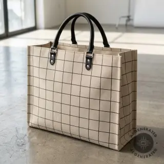 Decoratiestof Linenlook Freehand grid lines