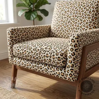 Decoratiestof Linenlook Leopard animal small