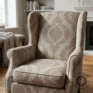 Decoratiestof Linenlook Baroque damask charm taupe